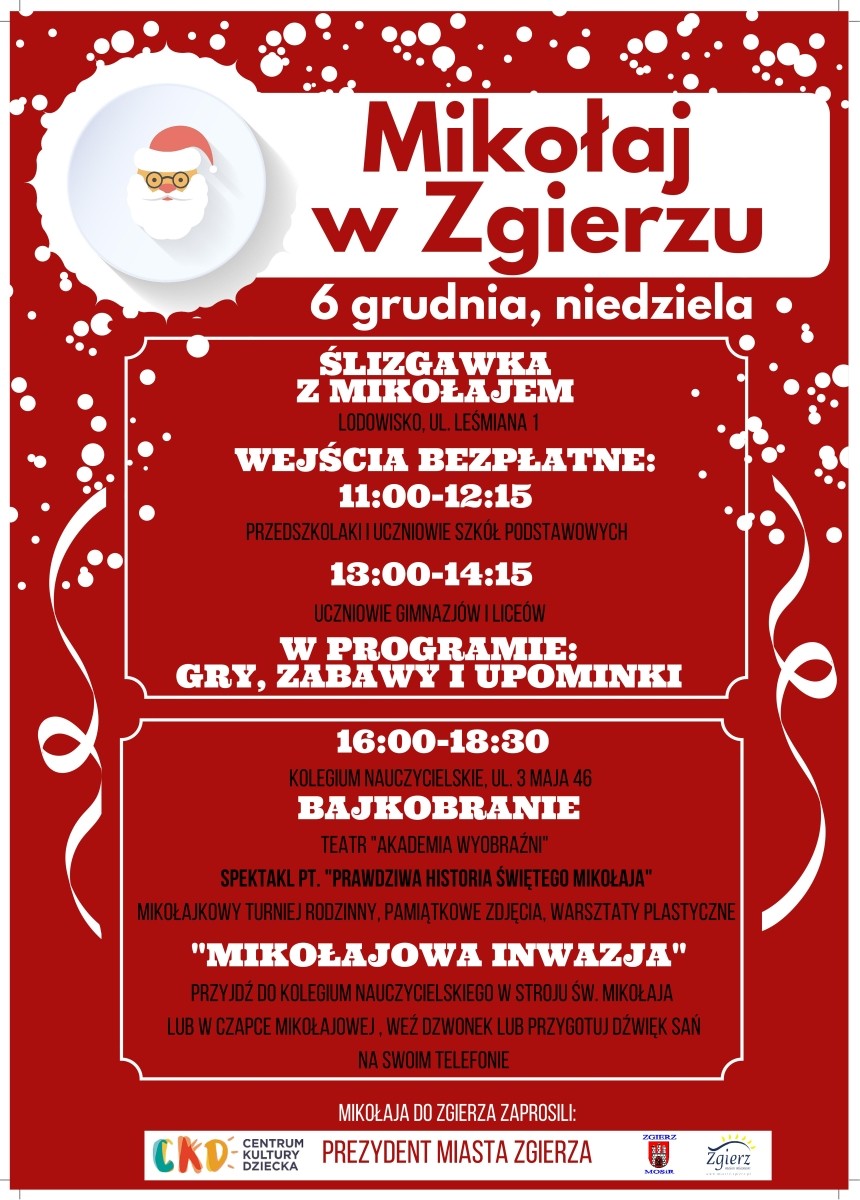 Plakat - program zgierskich Mikołajek